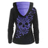 Black Friday Womens Butterflies Skull Hoodie Kangaroo Pocket Hooded Sweatshirt - menochic